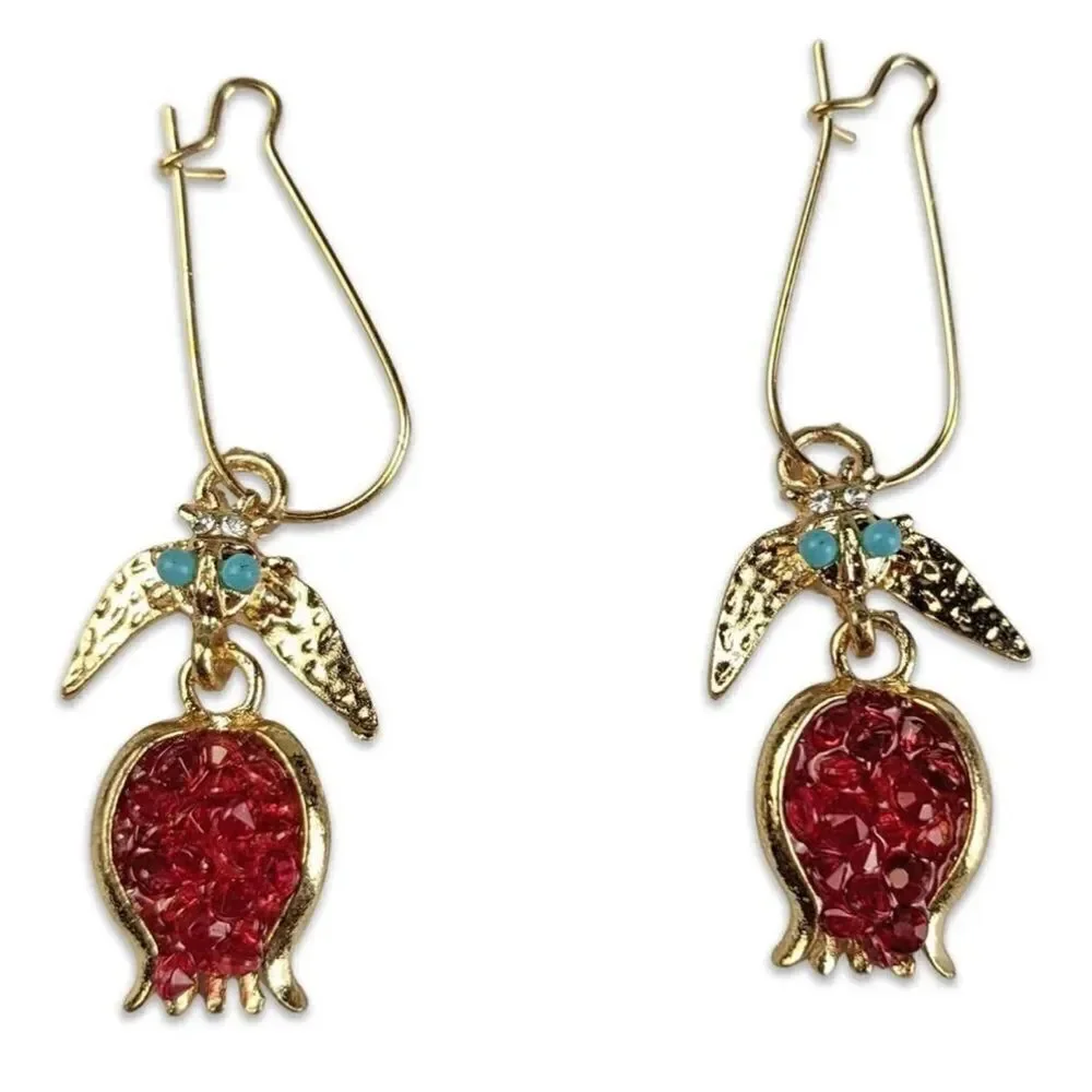 Pomegranate dangle earrings #55
