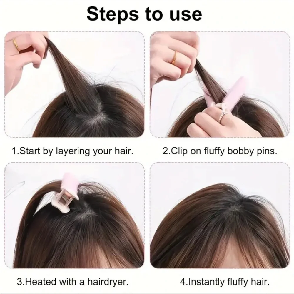 6pcs Instant Hair Volumizing Clips Natural Fluffy Hair Root Boosters Easy to Use