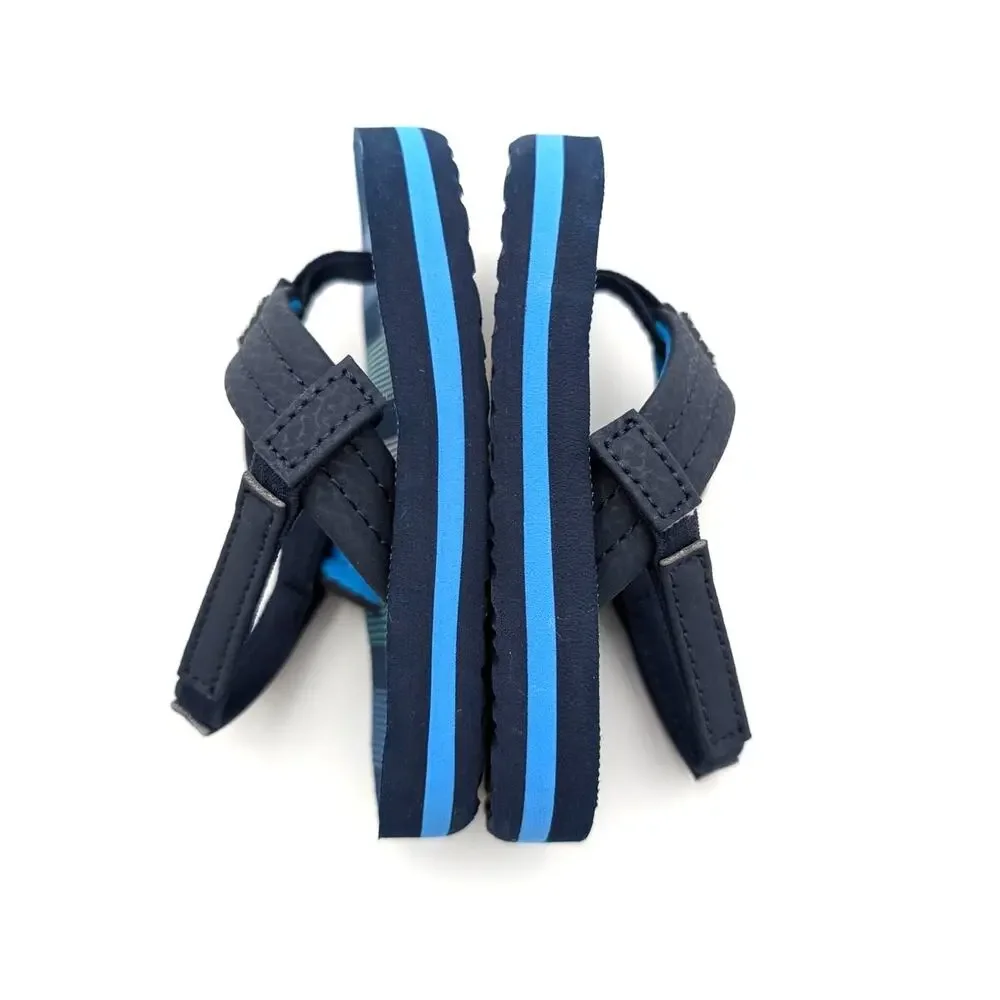 Reef Little Ahi Flip Flops Sandals Kids' Deep Sea Stripes Size US5 EU21