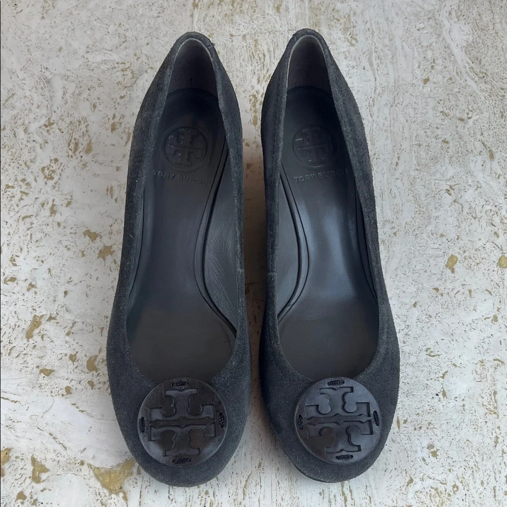 Tory Burch SALLY-SPLIT SUEDE women’s size 8 made in Brazil wedge classic office