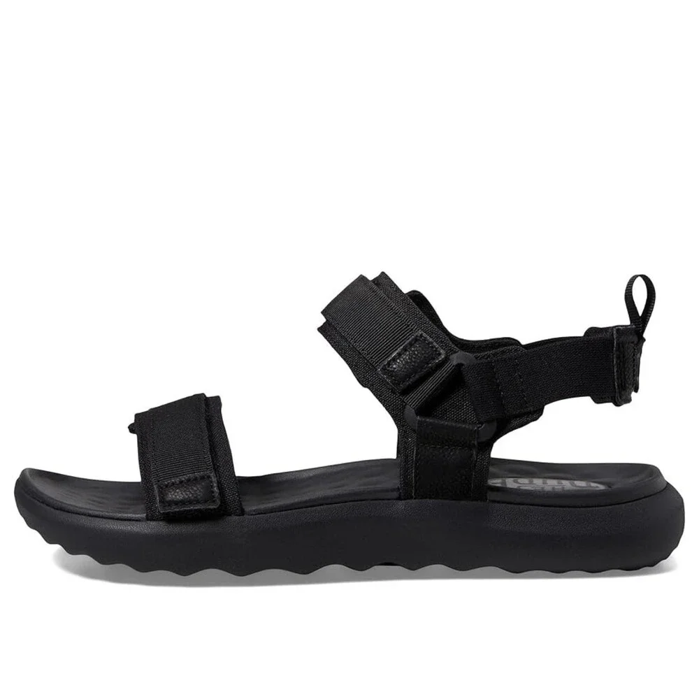 Hey Dude Carson 40712-060 Sandals Men's Black Leather Adjustable Strap DDK1326