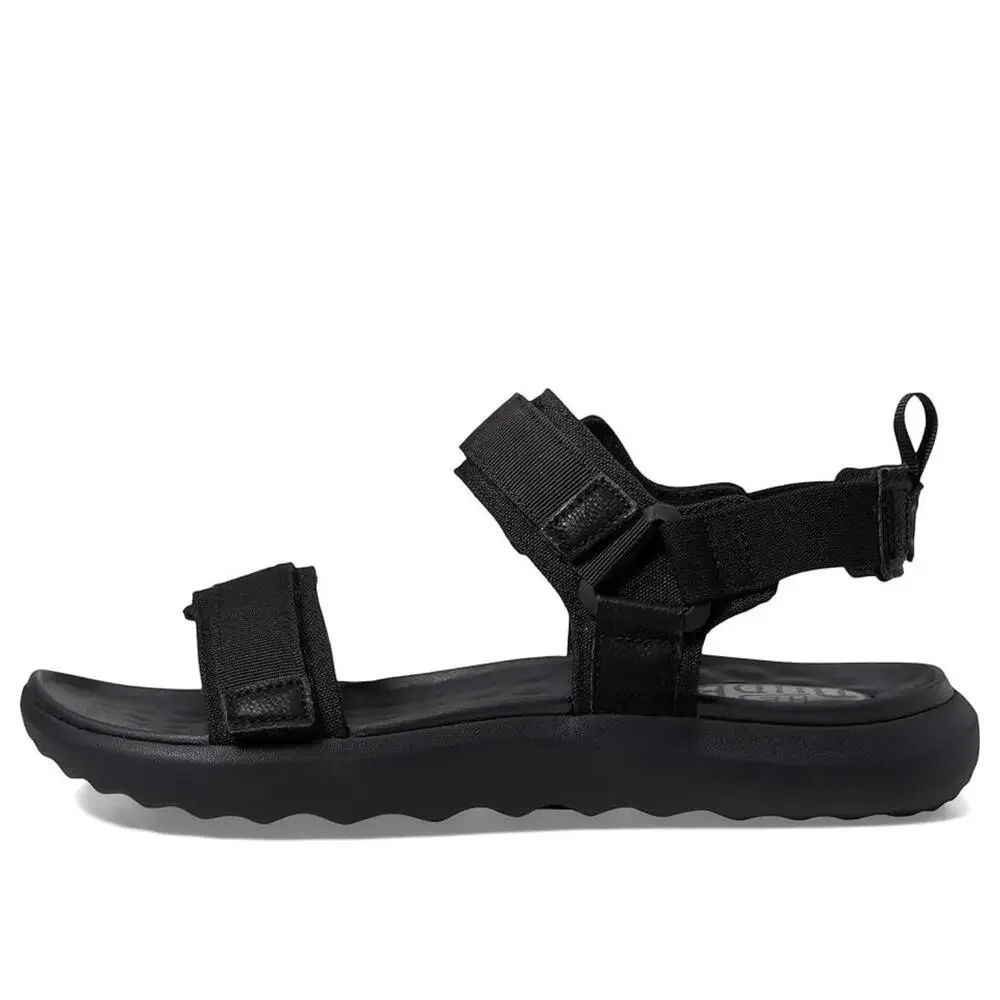 Hey Dude Carson 40712-060 Sandals Men's Black Leather Adjustable Strap DDK1326