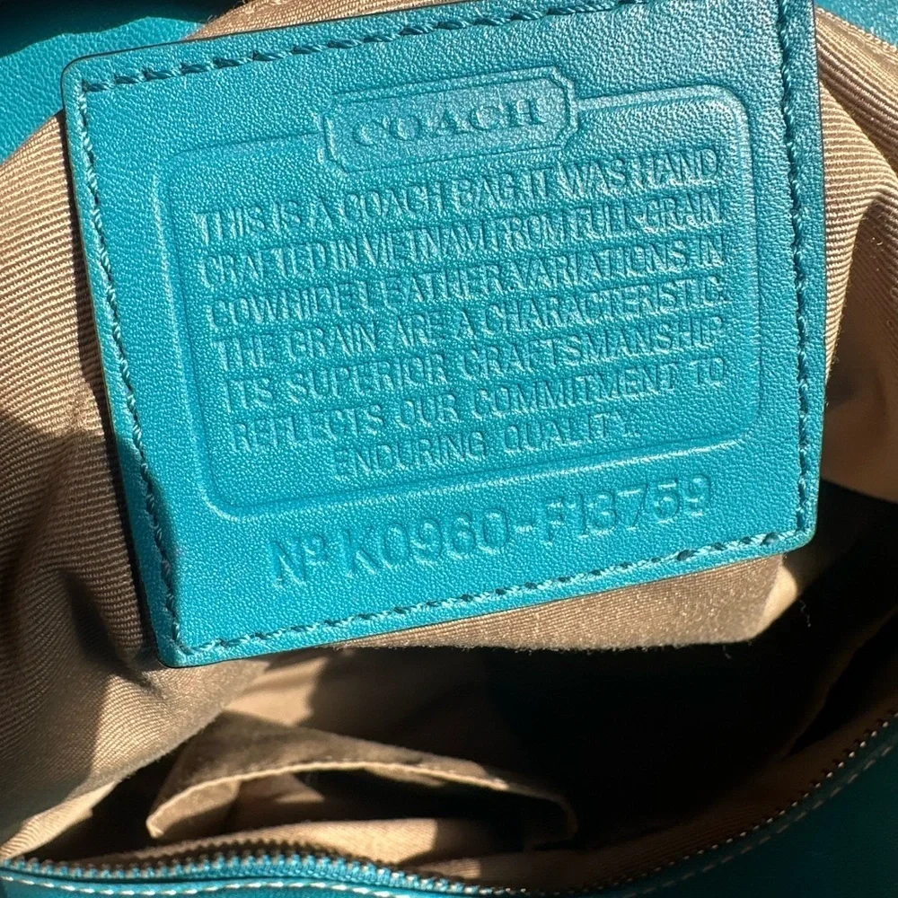 Coach Dark Teal Leather Shoulder/Handbag