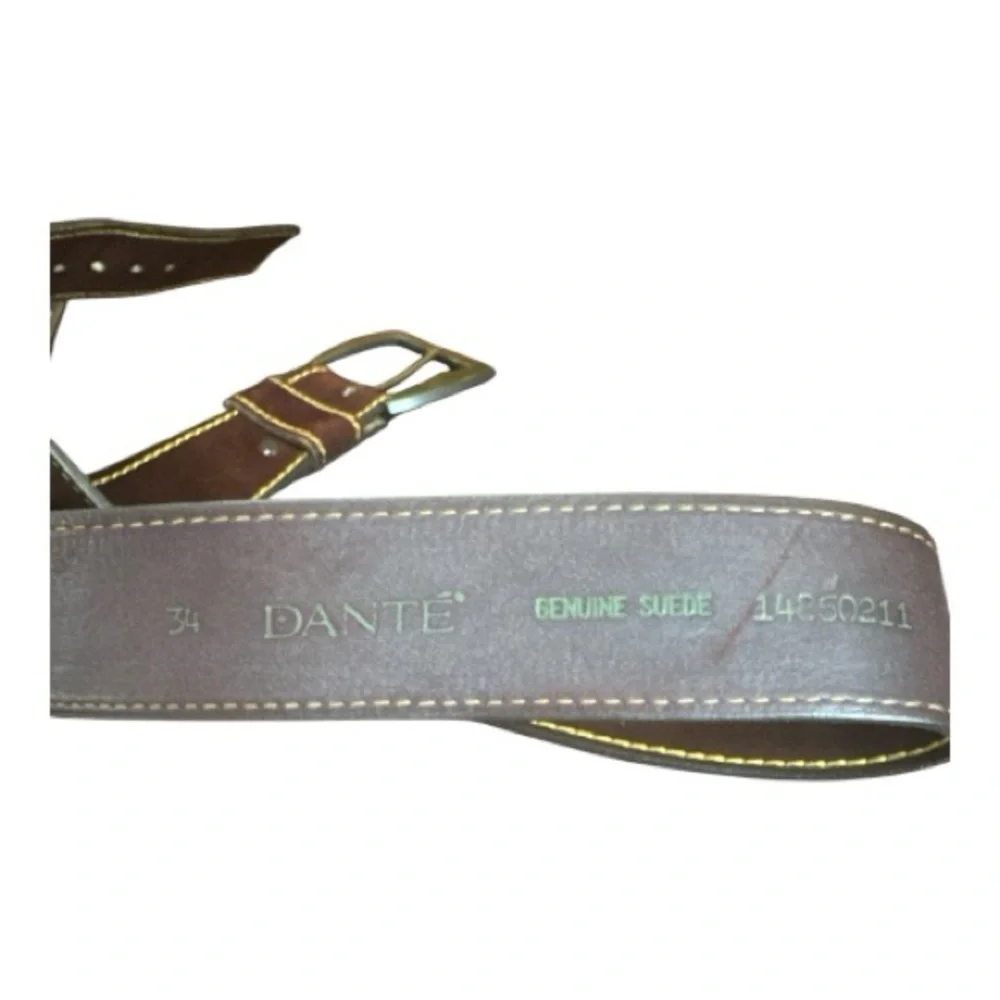 Elegant Brown Leather Belt with Gold Buckle