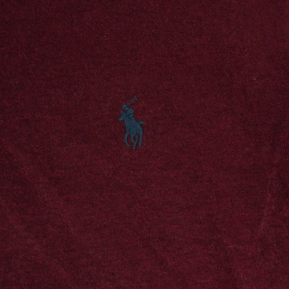 Polo Ralph Lauren Quarter Zip Mens XL Burgundy Cotton Blend Pullover Sweater
