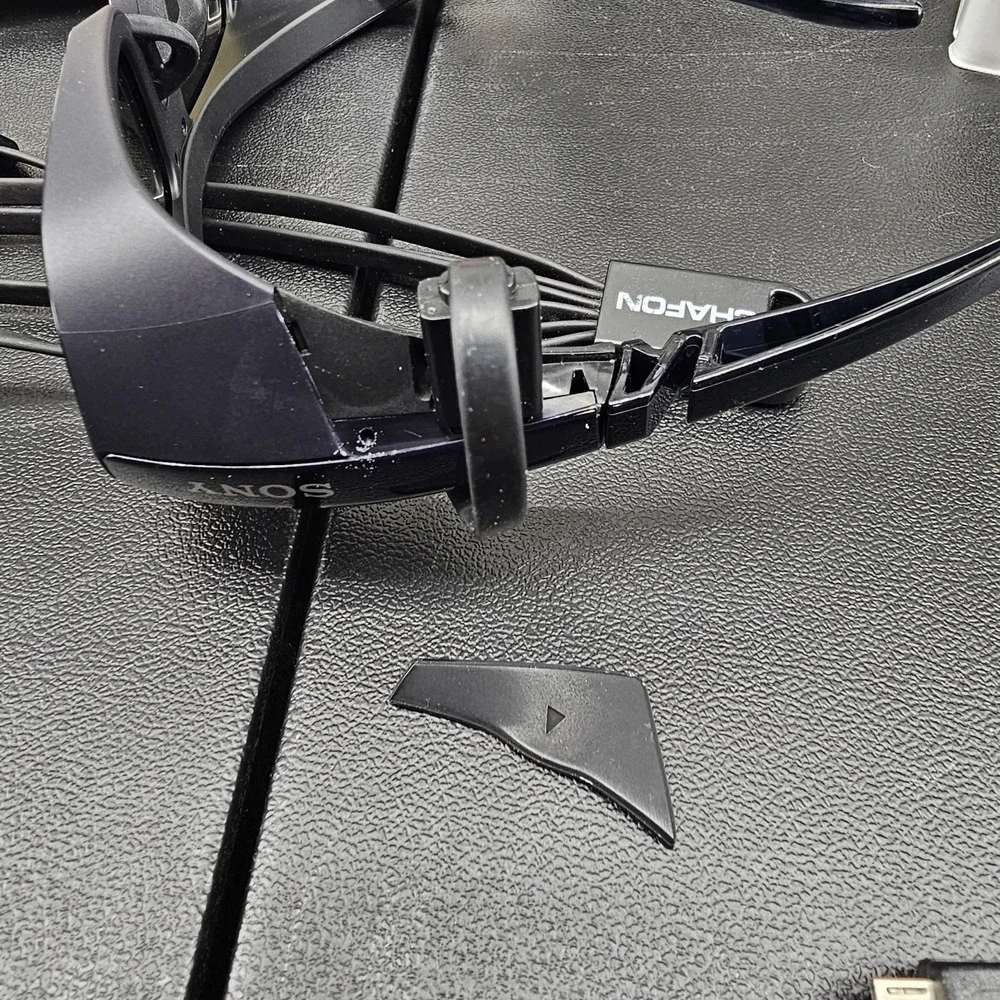 2 SONY 3D Glasses Black HU099FS w Dust Jacket Drawstring Cases DVD Not Included