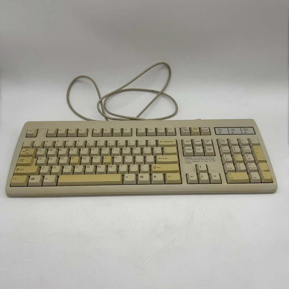 NMB Keyboard RT2258TW Vintage Beige 5-Pin DIN Mechanical Feel Windows 98