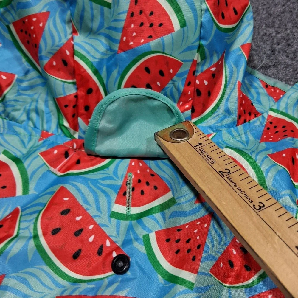 Watermelon Print‎ Dog Raincoat Hooded Blue Tropical Fruit Pet Jacket Small