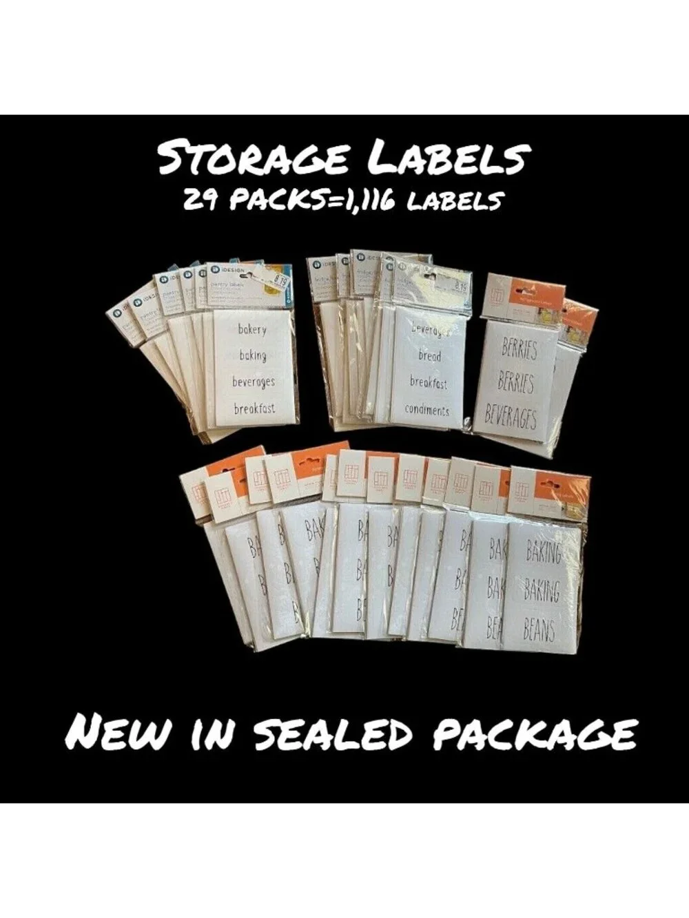 Storage Labels For Pantry Fridge Freezer 29 Packs=1,116 labels Brand New