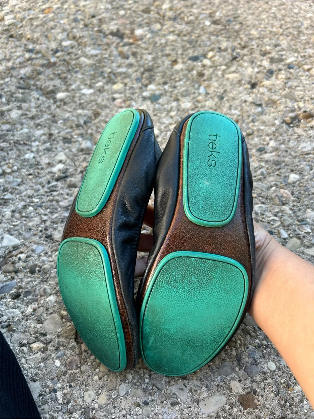 Tieks by Gavrieli California Black Leather Ballet Flats Shoes Size 7 Slip On