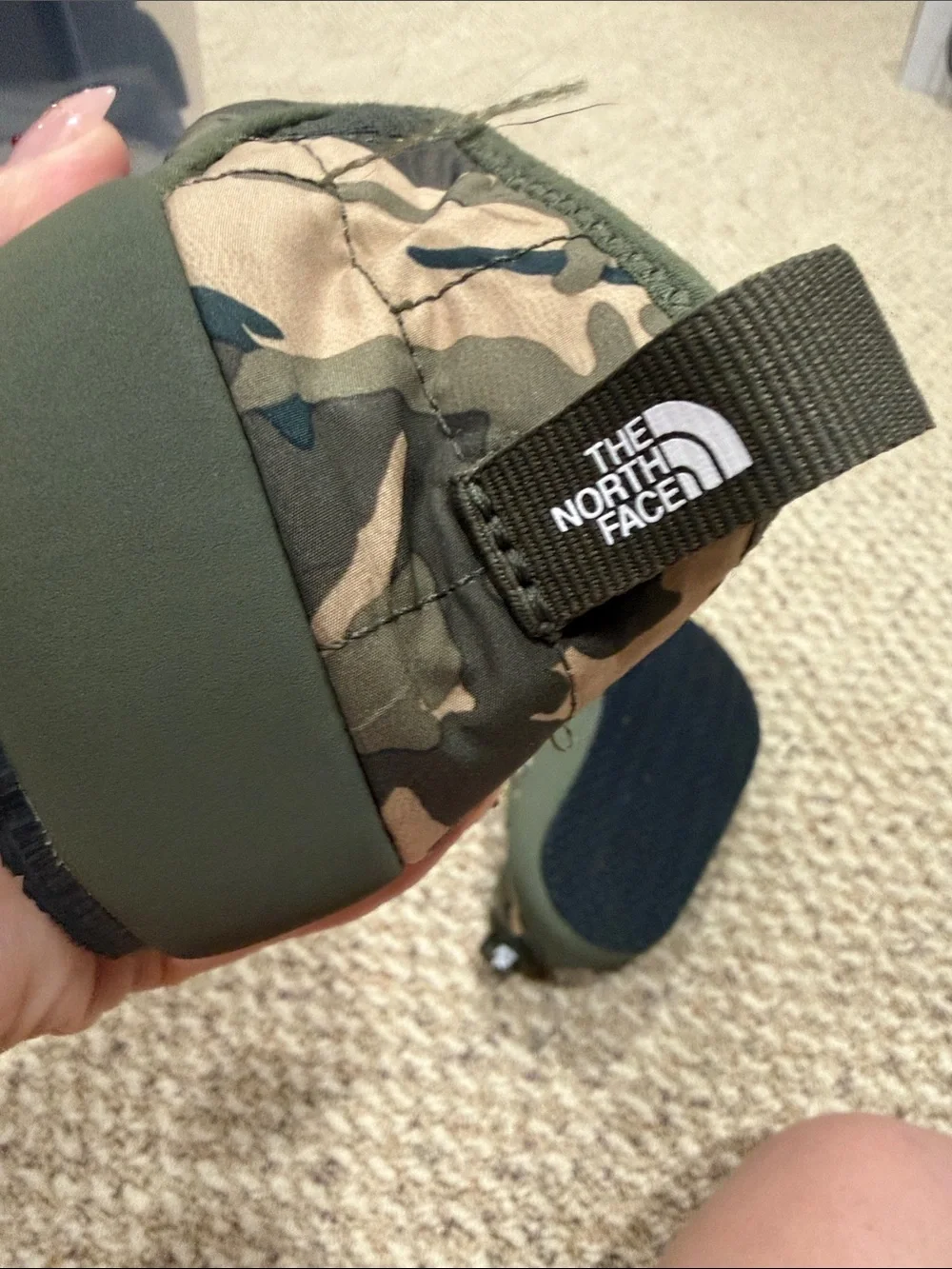 The North Face camouflage quilted