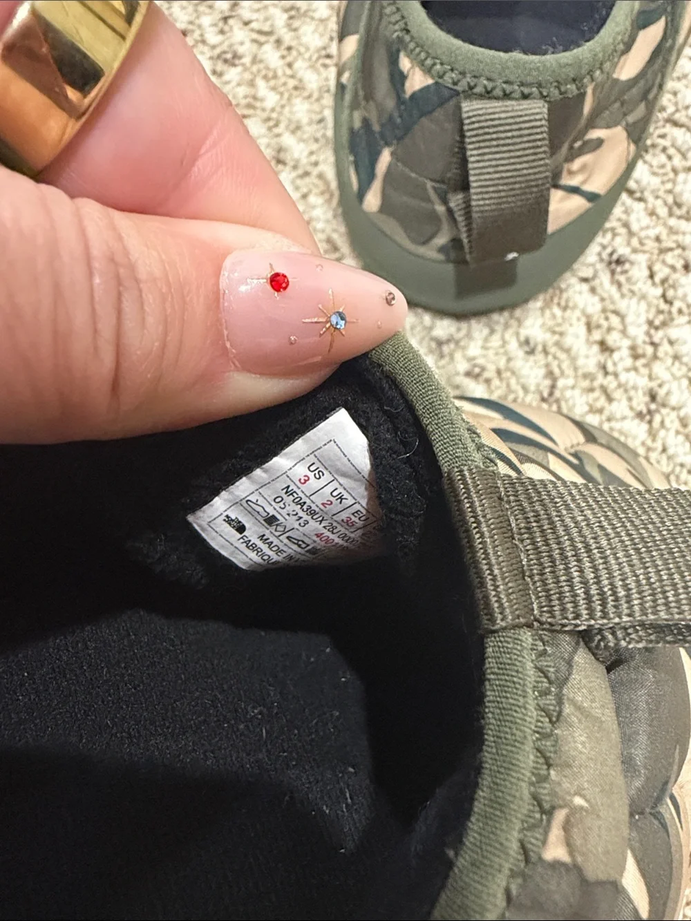 The North Face camouflage quilted