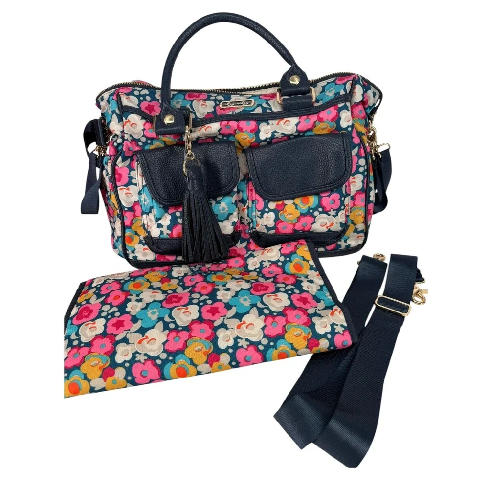Itzy Ritzy Triple Threat Diaper Bag‎ Posy Pop Floral Multi-Way Backpack Satchel