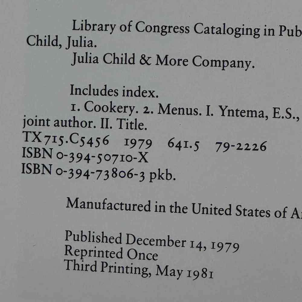 Julia Childs vintage 1981