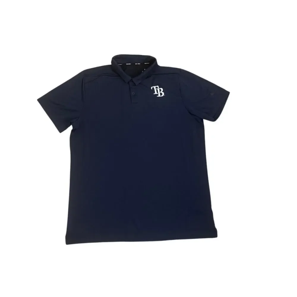 Nike MLB Tampa Bay Blue Dri-Fit Polo Shirt Size Men's Large