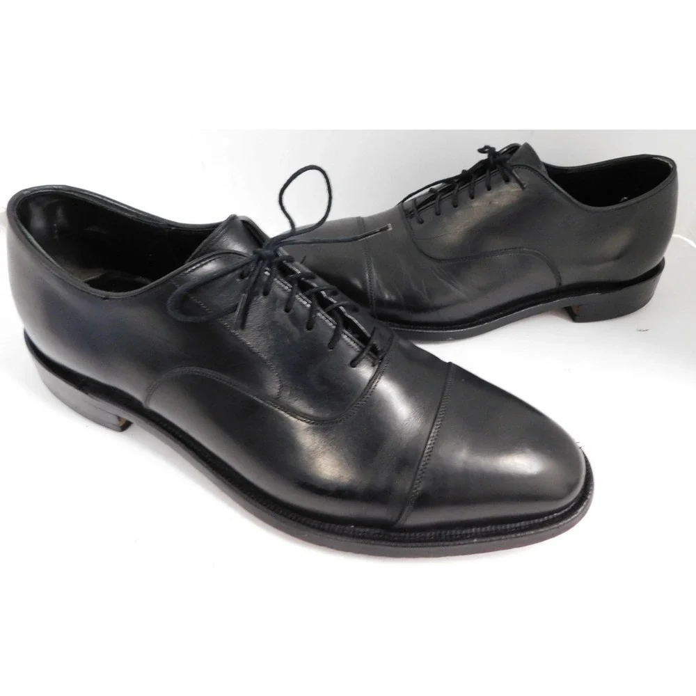 Johnston Murphy Crown Aristocraft Black Leather Georgetown II Oxford Men's Sz 11