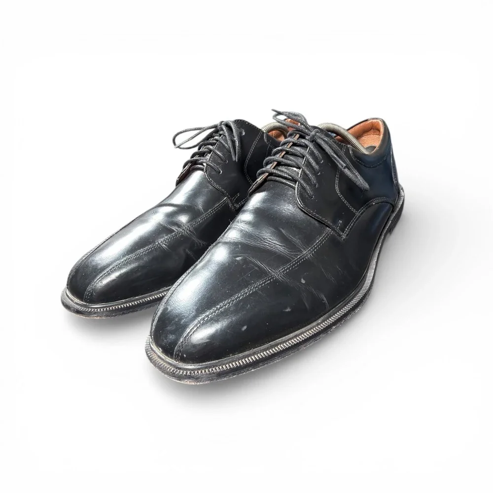 Rockport Mens Black Leather Cap Toe Lace Up Dress Shoes‎ Adiprene Size 10.5