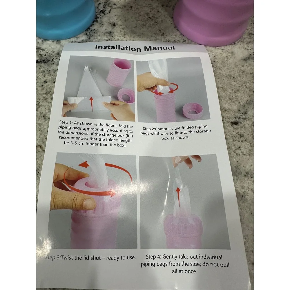 Unbranded Piping Bag Holder Dispenser Set 2pc‎ Pink Blue New Baking Tools