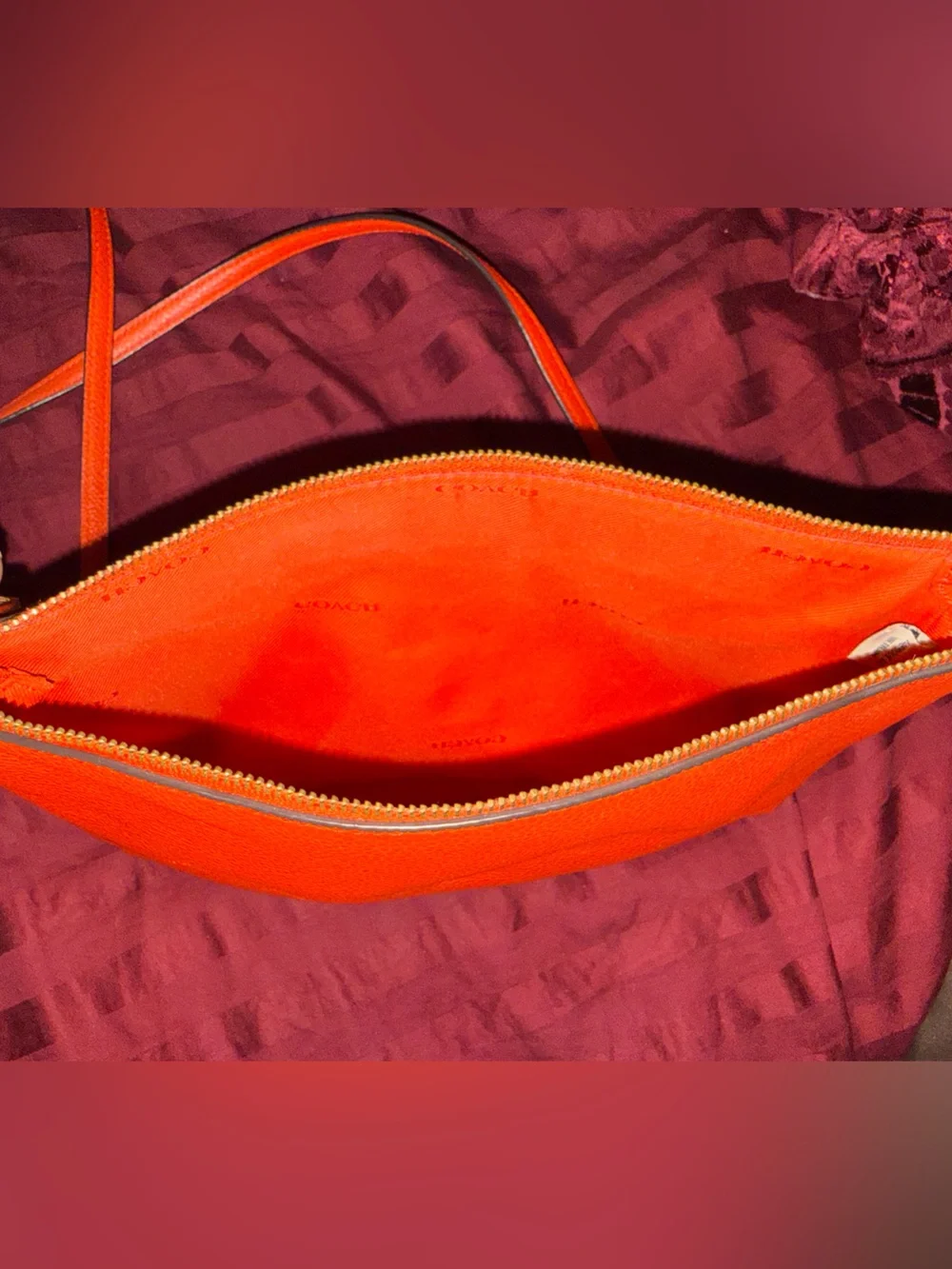 Coach Red Pebbled Leather Crossbody