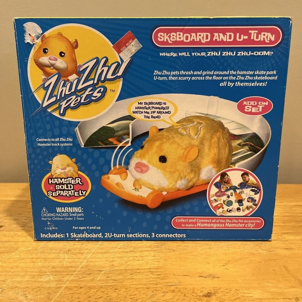 ZhuZhu Pets Sk8Board And U-Turn Add-On Set Skateboard 2 U-Turns 3 Connectors‎