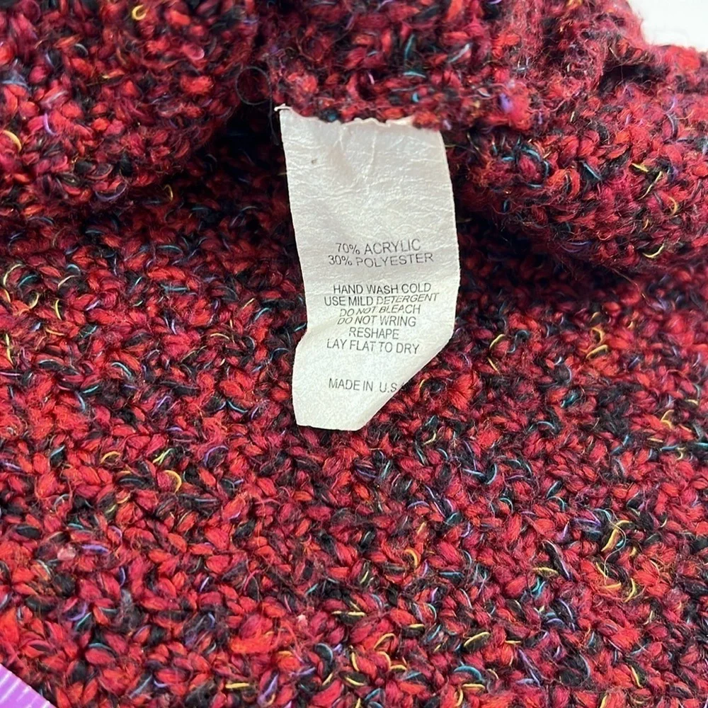 Habitat Red confetti Cowl Neck Sweater Cozy‎ Texture layering essential M/L