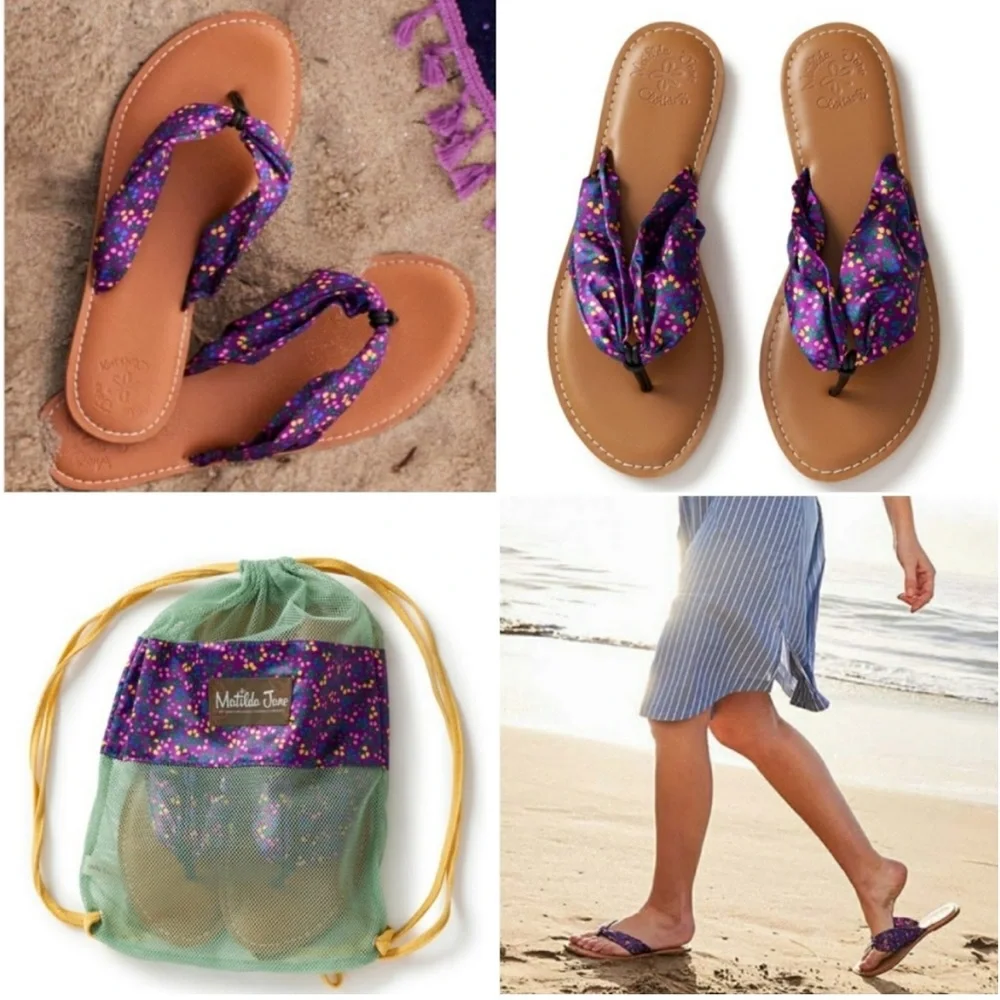 Matilda Jane Purple‎ Brilliant Daydream Toes in the Sand Sandals  Sz 7 NWT
