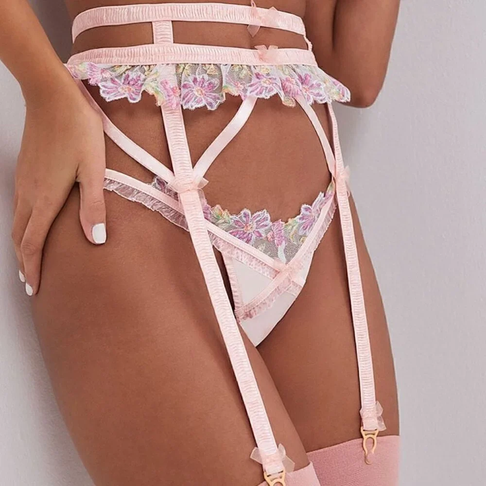 NEW For Love & Lemons April Bloom Garter Belt - XXS