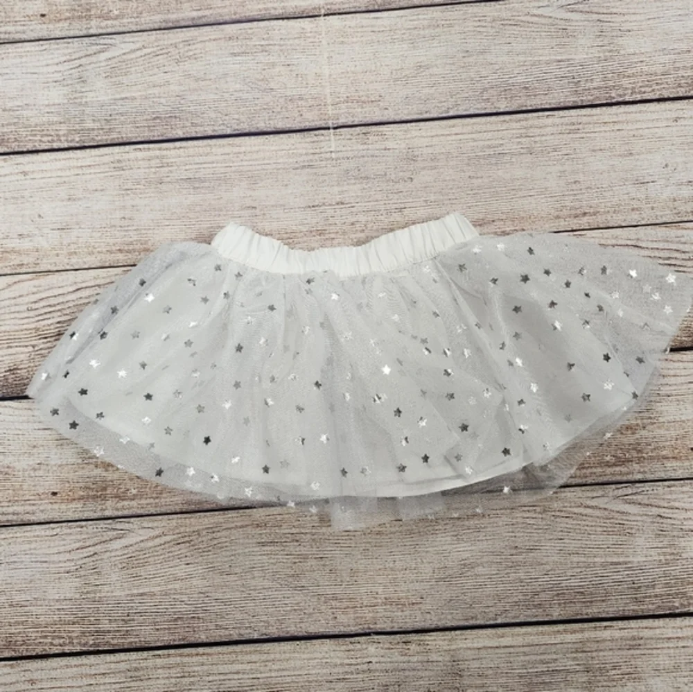 Gymboree‎ White Silver Star Tutu Skirt