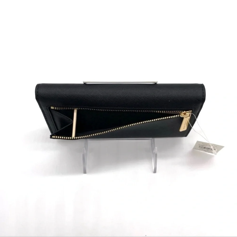Michael Kors Large Trifold Wallet Leather Black/Gold