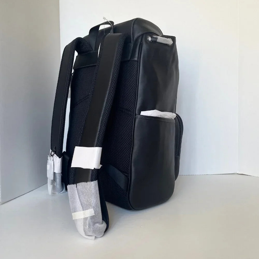 Coach Racer Backpack Large Black Calf Leather Laptop Bag CU112 ORGPKG