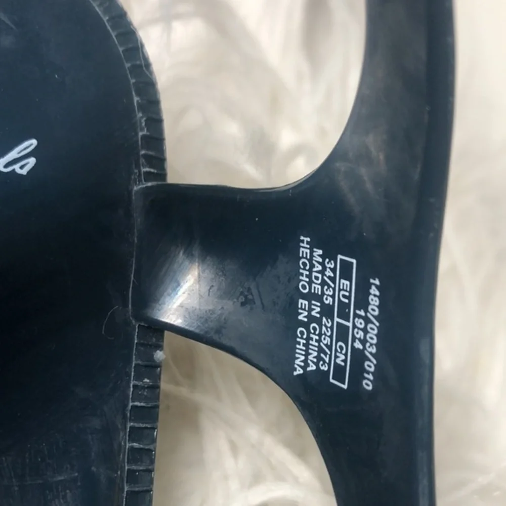 ZARA Girls Navy Blue Classic Jelly Sandal Shoes, Size 34/35