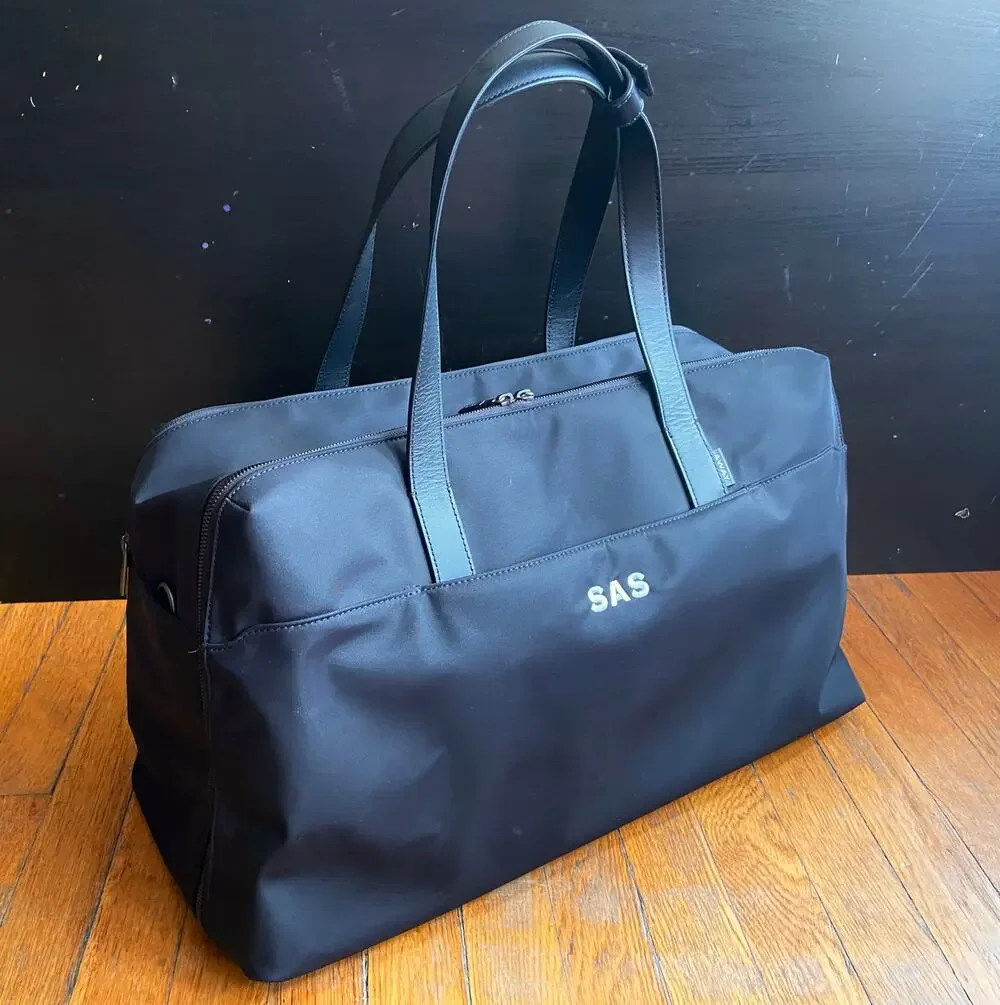 AWAY 'The Weekender' Black Travel Bag w/Pass Thru Sleeve Mens