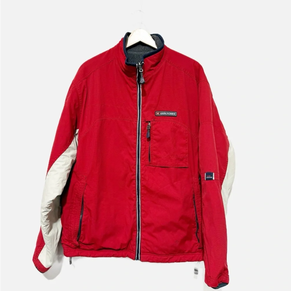 Vintage Abercrombie & Fitch A92 Reversible Ski Jacket Men's Fleece Lined L/XL