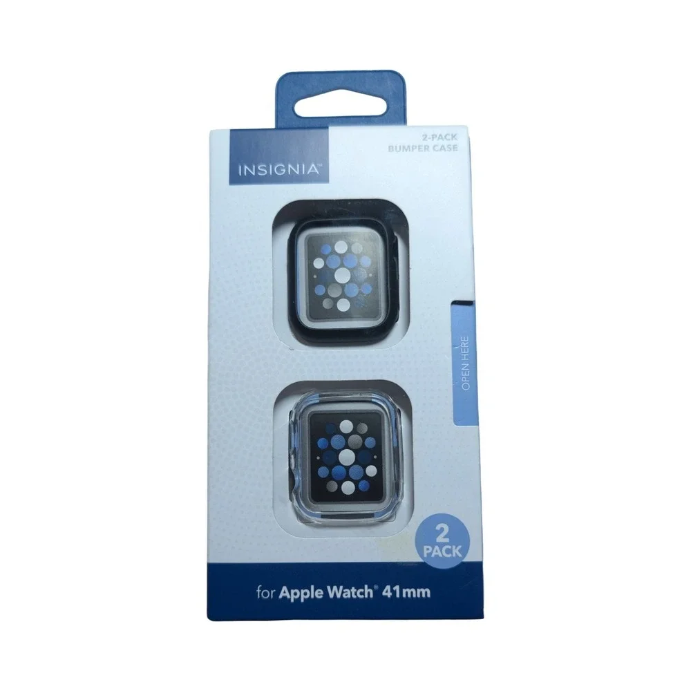 19-O Insignia Bumper Cases Apple Watch Protector 41mm (2-Pack) Black/Clear