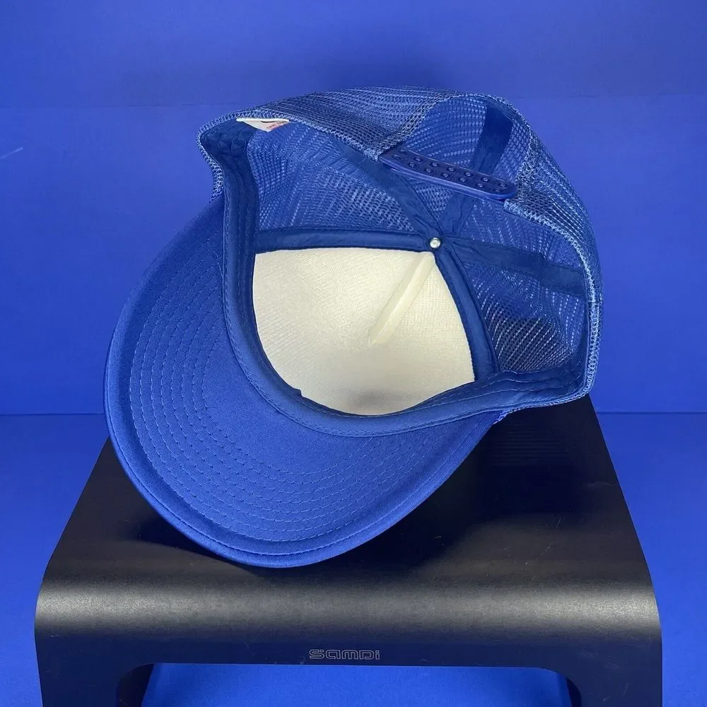 Brooks Run Cobra White Foam Blue Trucker Running Double Snapback Hat‎