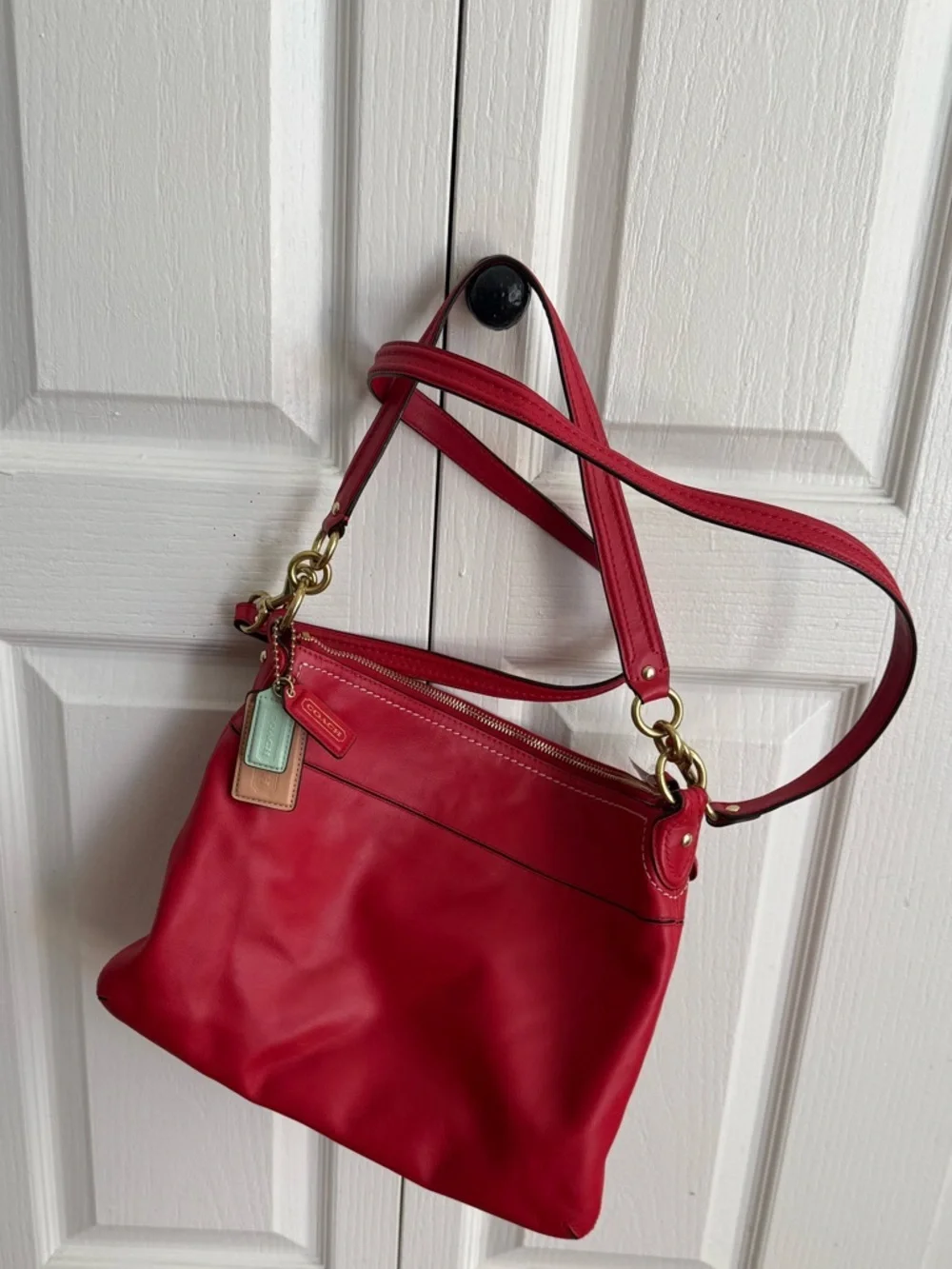 Coach Red Hippie Poppy Leather Bag #3