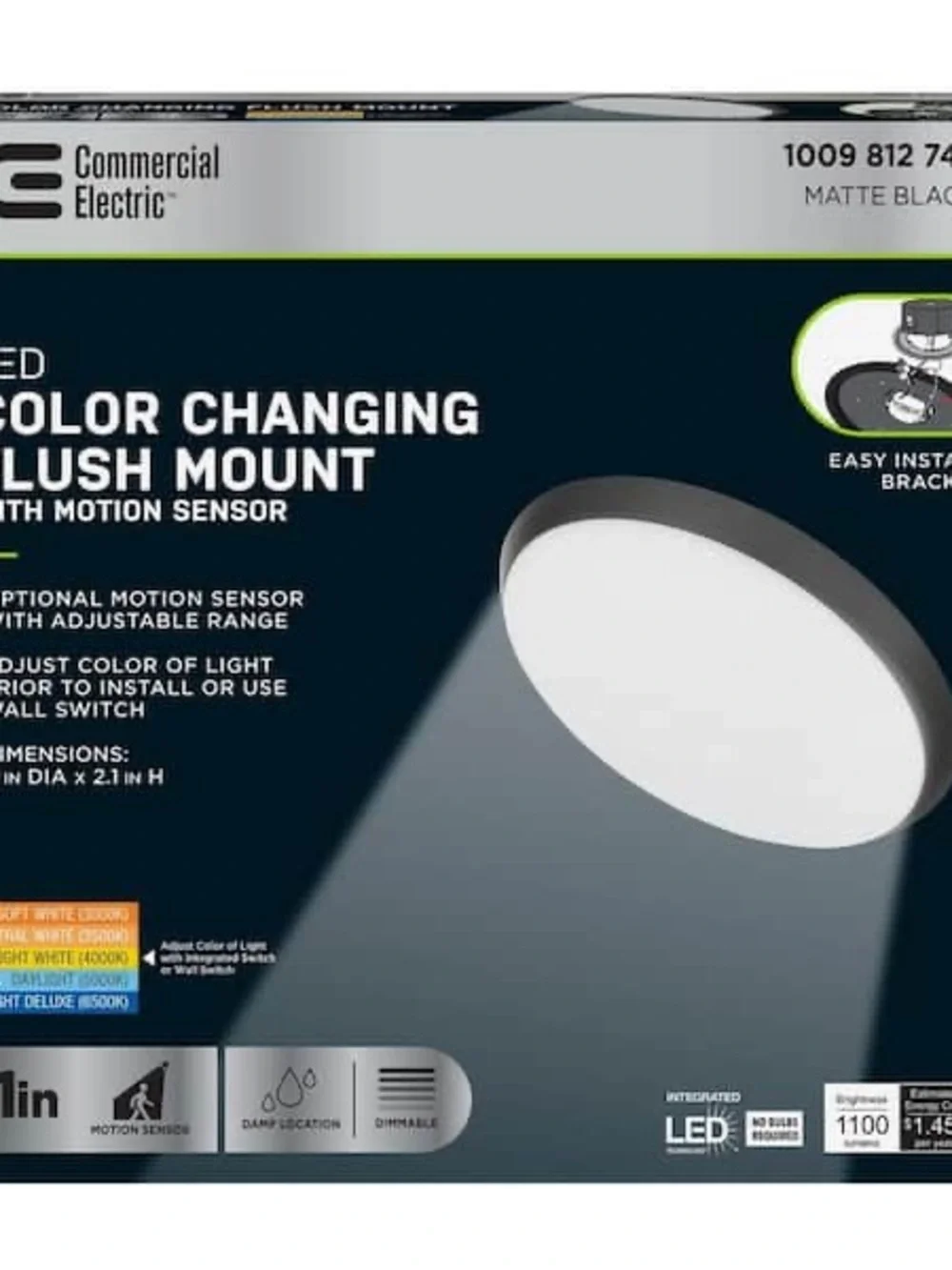 Commercial Electric black flush