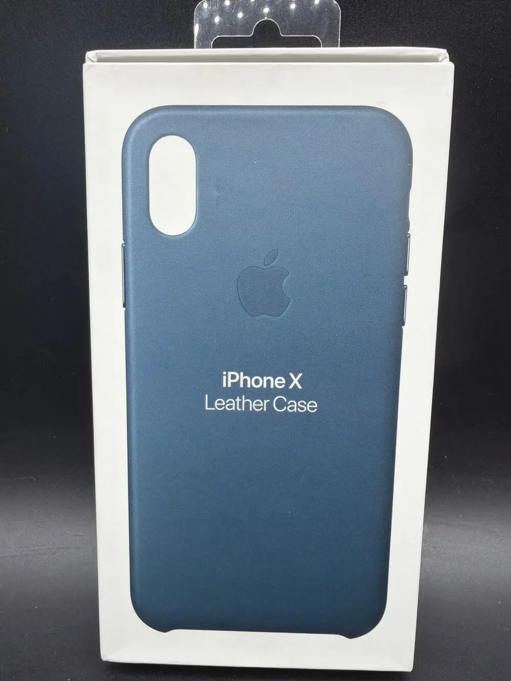 Genuine Apple iPhone X XS Leather Case Blue OEM Original Box Read