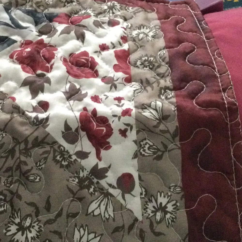 N/A quilted burgundy
