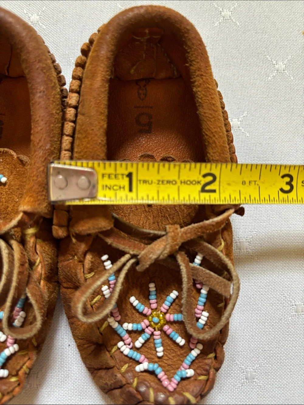 Duck leather beaded