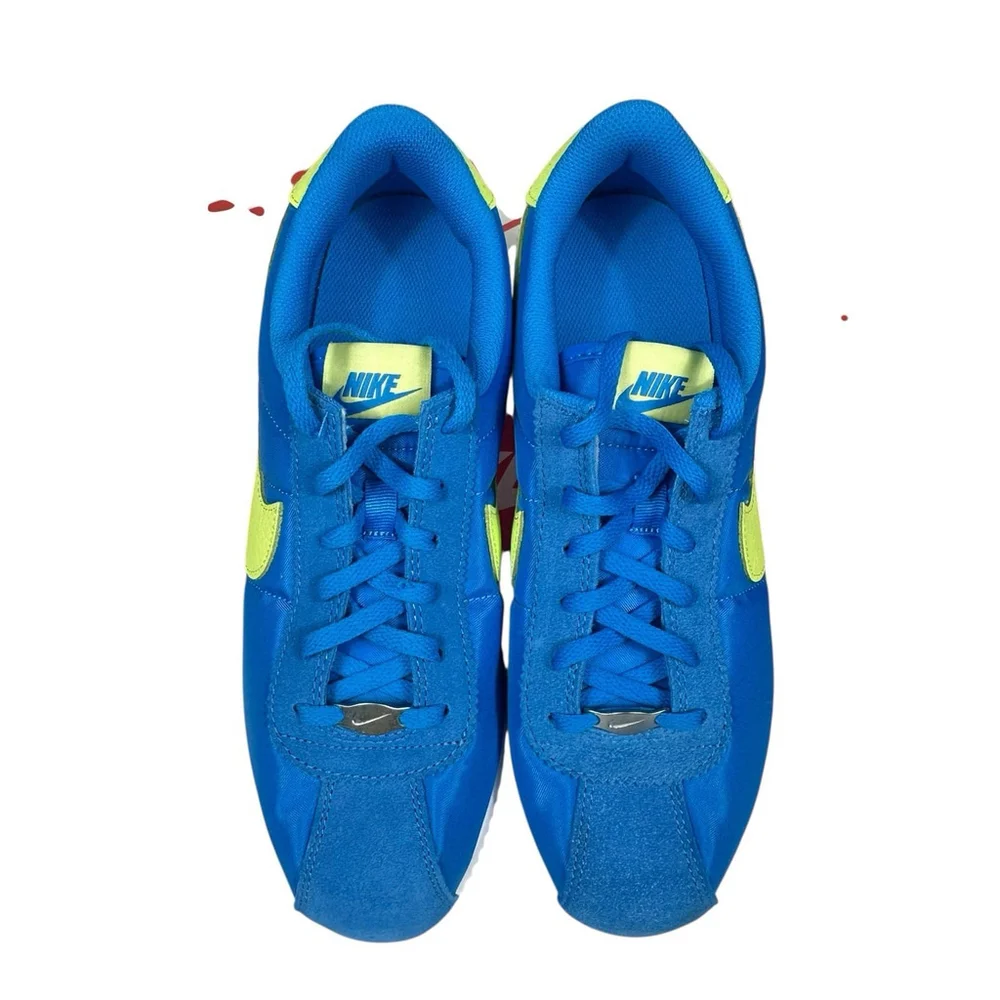 Nike Cortez Blue and Lime Green Retro Sneakers
