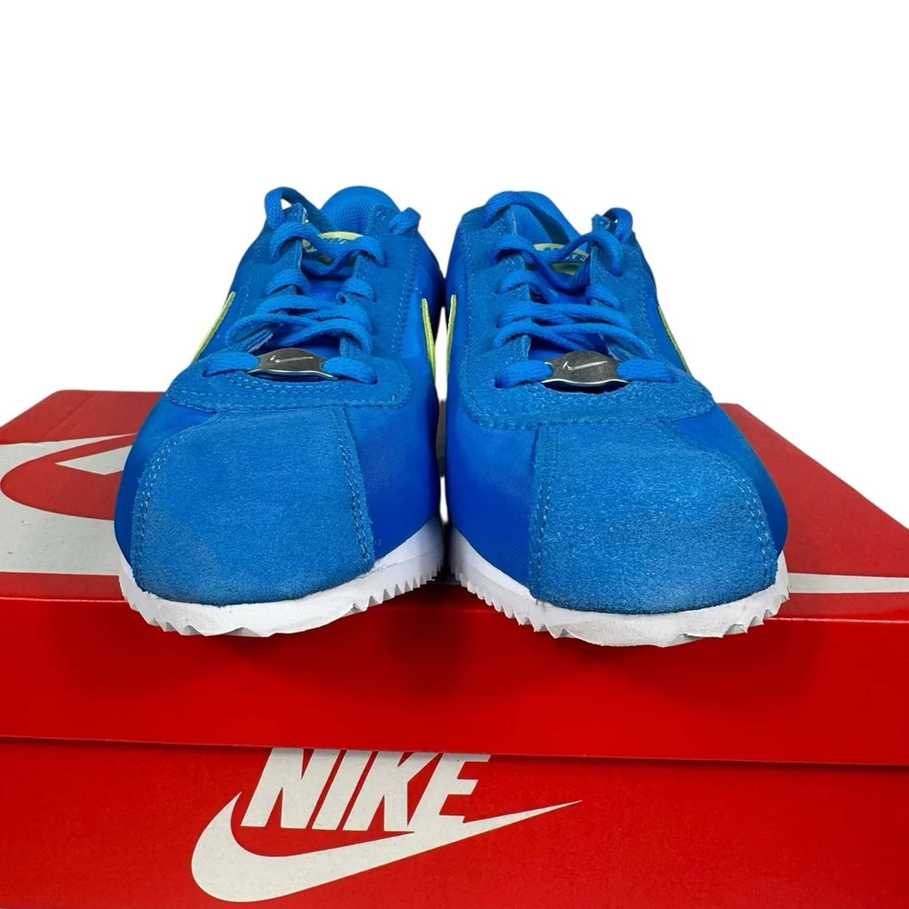 Nike Cortez Blue and Lime Green Retro Sneakers
