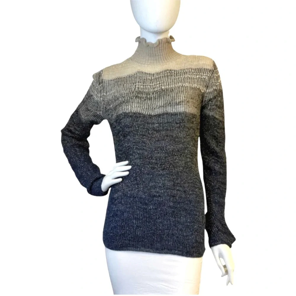 CHANEL Ombré Shimmering Turtleneck Sweater