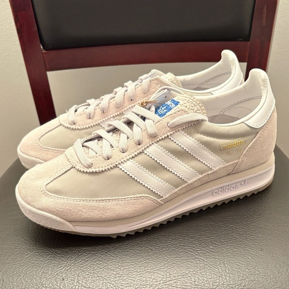 New Men’s Adidas SL 72 RS Cream and White Sneakers Size‎ 7