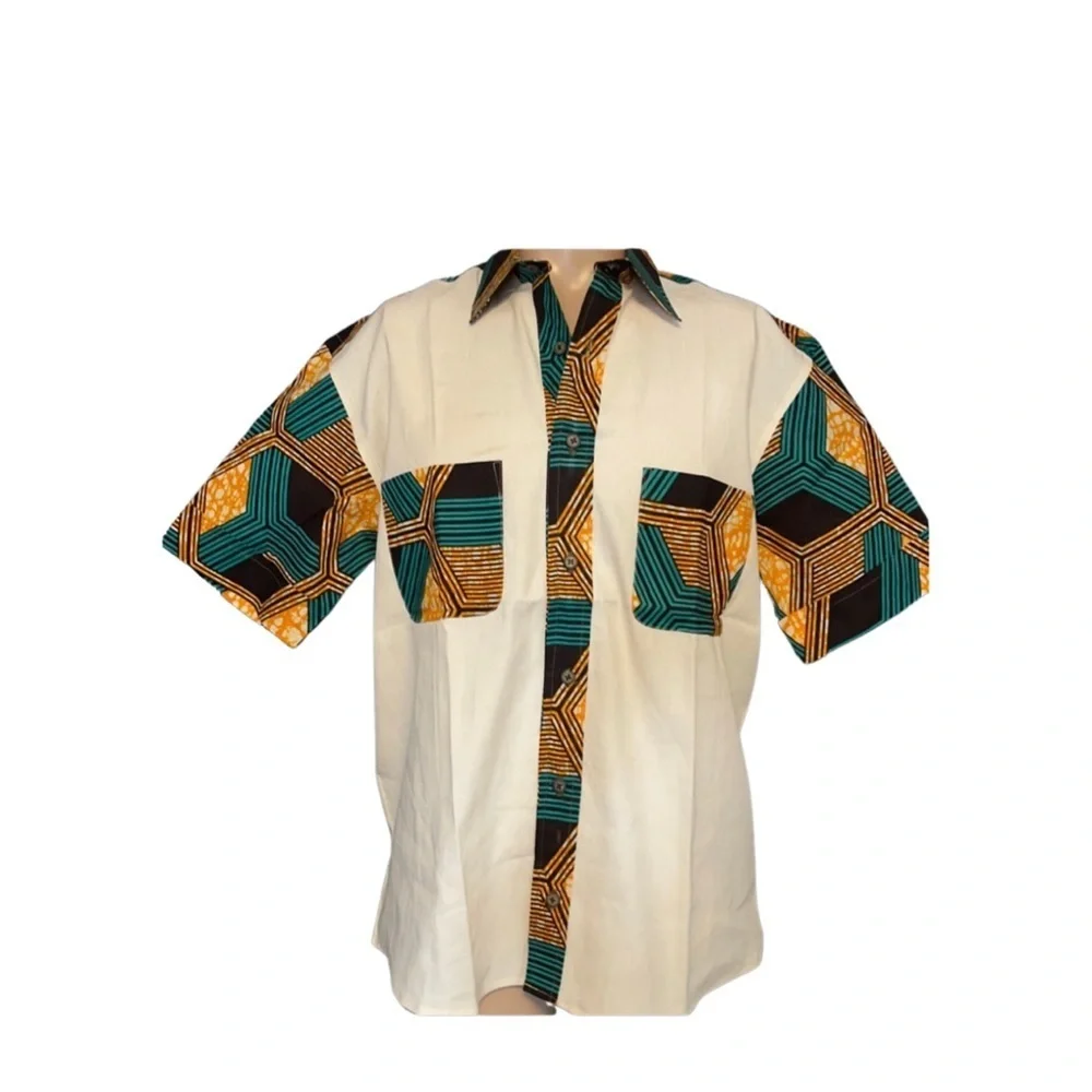 African Print Bottom-up Shirt