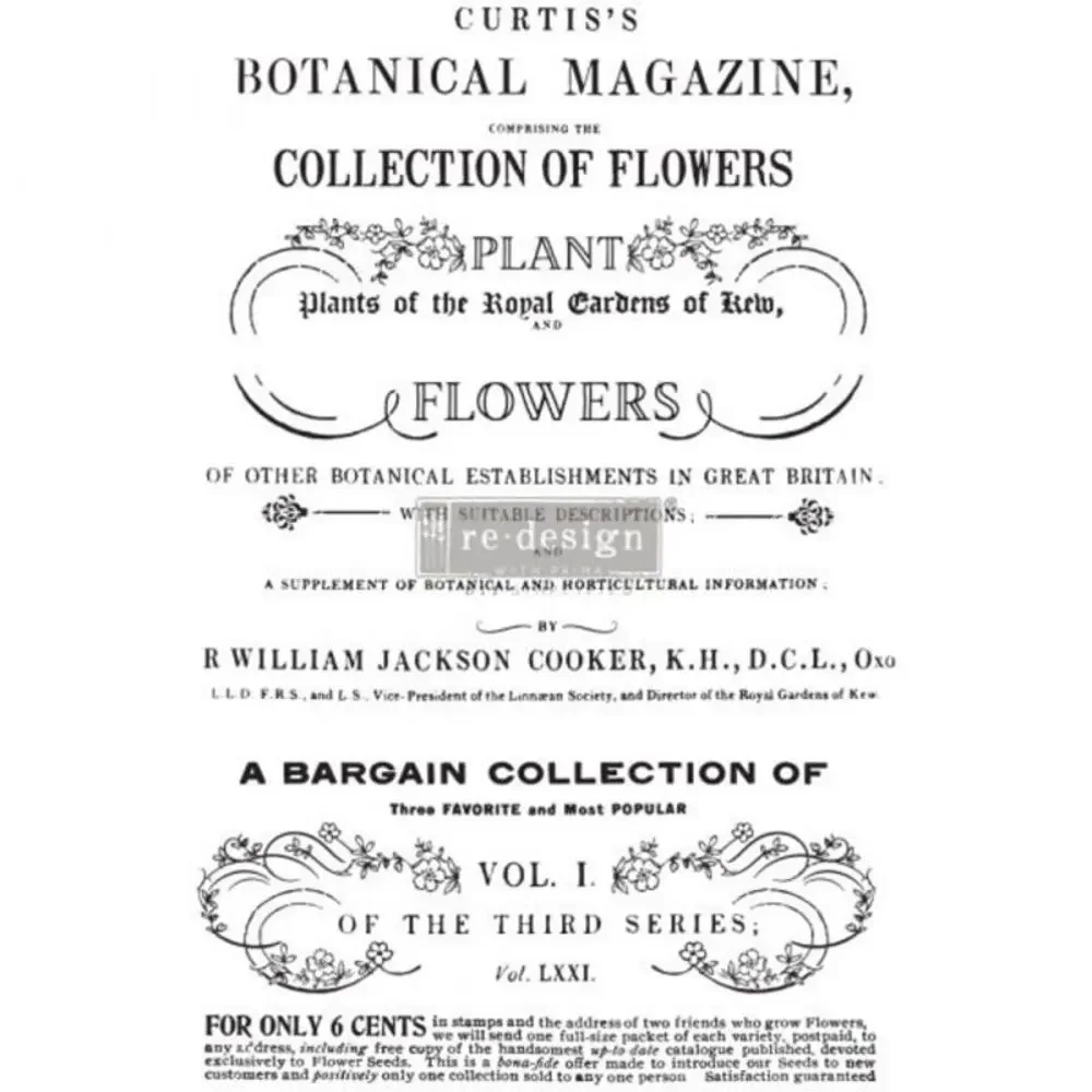 Re Design Prima Transfer Sticker Botanical MAGAZINE 24x35
