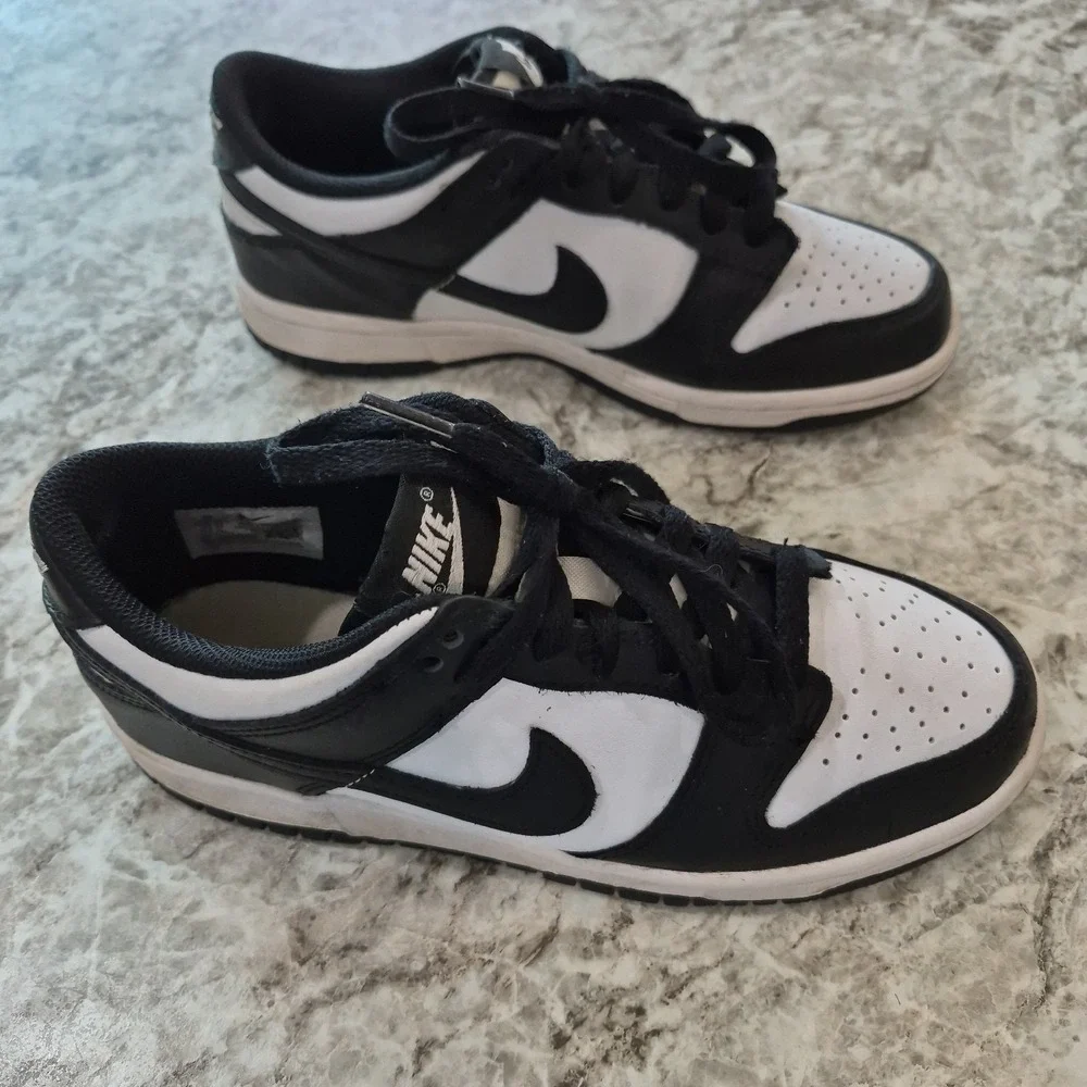 Size 6 Youth- Nike Dunk Low Black White - CW1590-100