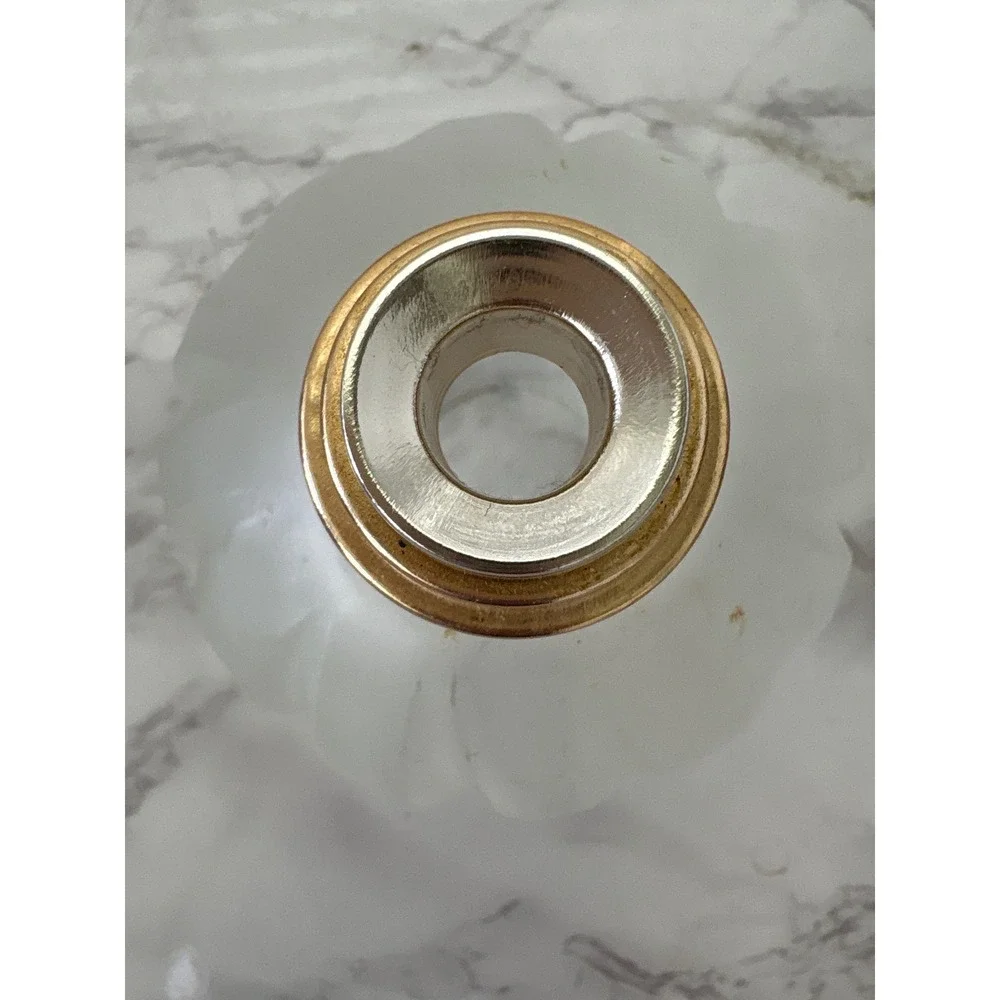 Vintage Lampe Berger Paris Frosted Swirl Glass Catalytic Fragrance Lamp Gold