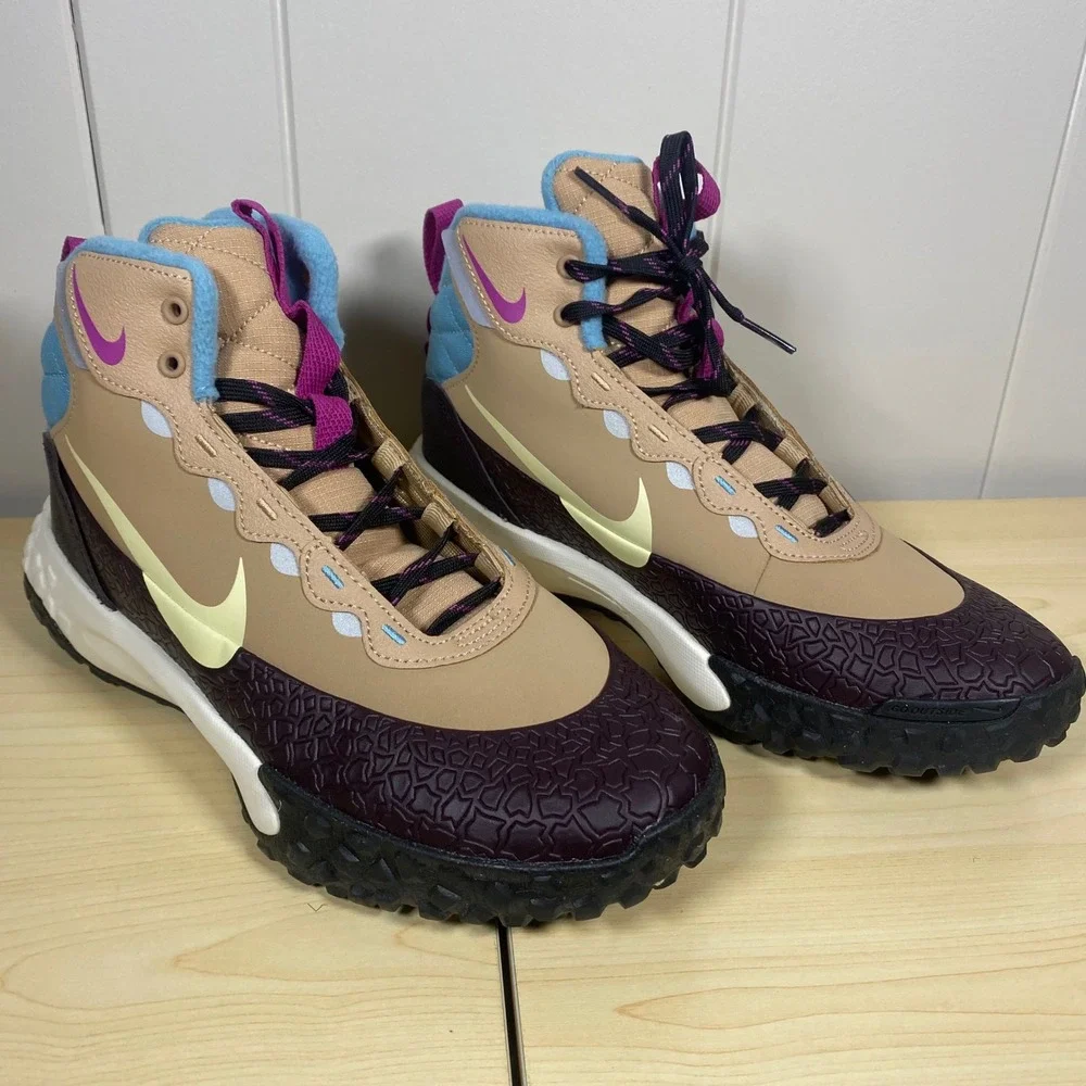 NIB Nike Terrascout GS Hemp Burgundy Ash Hiking Sneakers Size 6.5 Youth/8 Womens