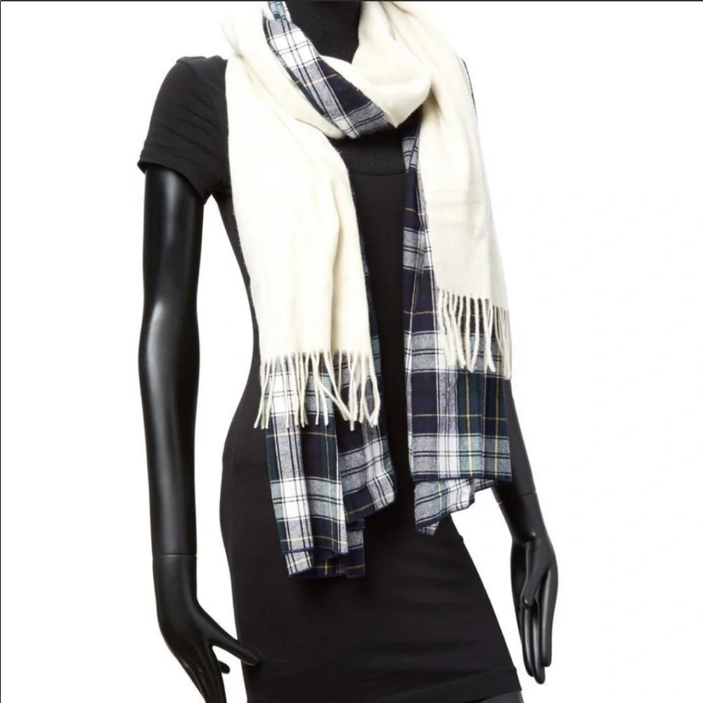 Donni Charm Donni Plaid Wool two layers Scarf 🧣